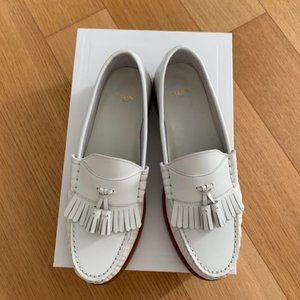 CELINE Luco Loafers with Tassels White 38